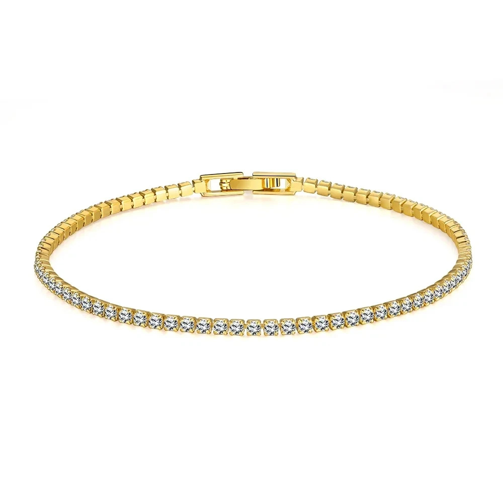 Europe and the United States best selling electroplating 18K gold 2.5MM gold tennis bracelet trembles small red book net red with in stock wholesale