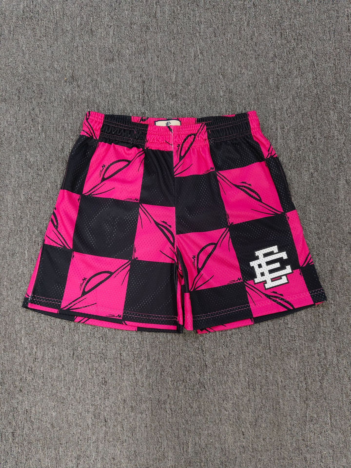 Cross-Border New Quarter Pants Casual Fitness Sports Pants Basketball Pants Checkerboard Mesh Ee Quick-Drying Shorts Men's Ready Stock