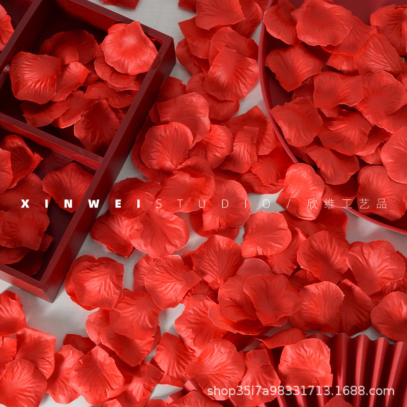 Simulation flower rose petals wedding room layout wedding supplies fake flowers decoration flowers 100 four stacks