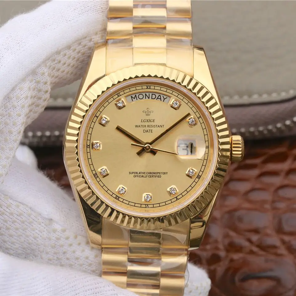 Green Cangcui Green Crankset Log Calendar Window Men Watch Steel Band Domestic Watch Stylish Classy Watch