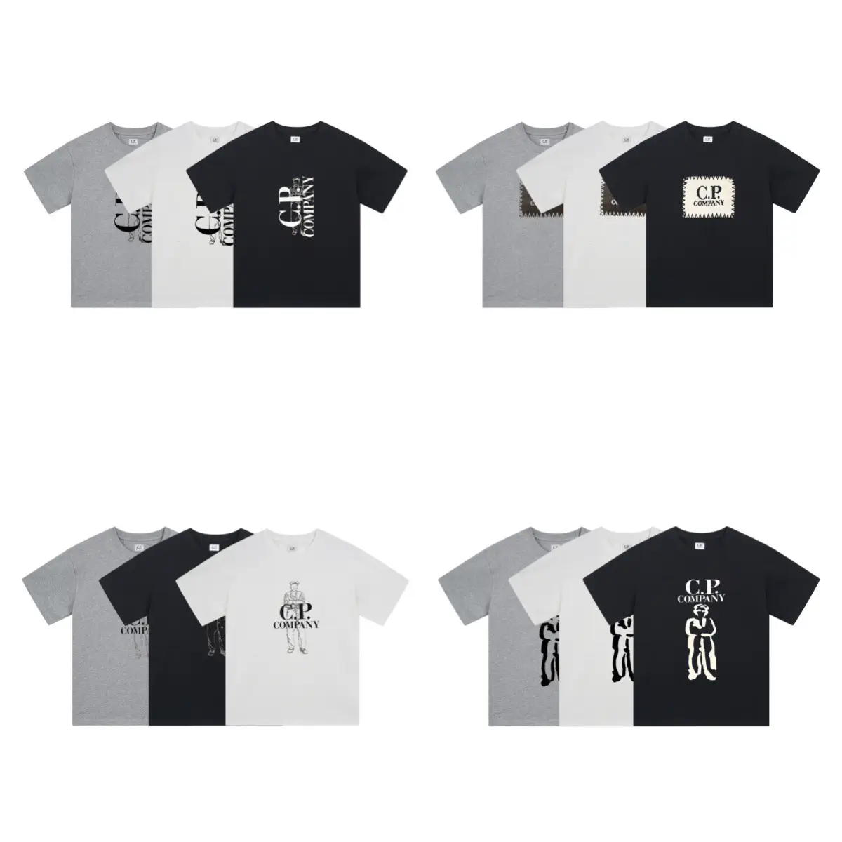 Factory direct new CP lenses Company loose casual couple short-sleeved T-shirt hooded sweatshirt hoodie sweatpants