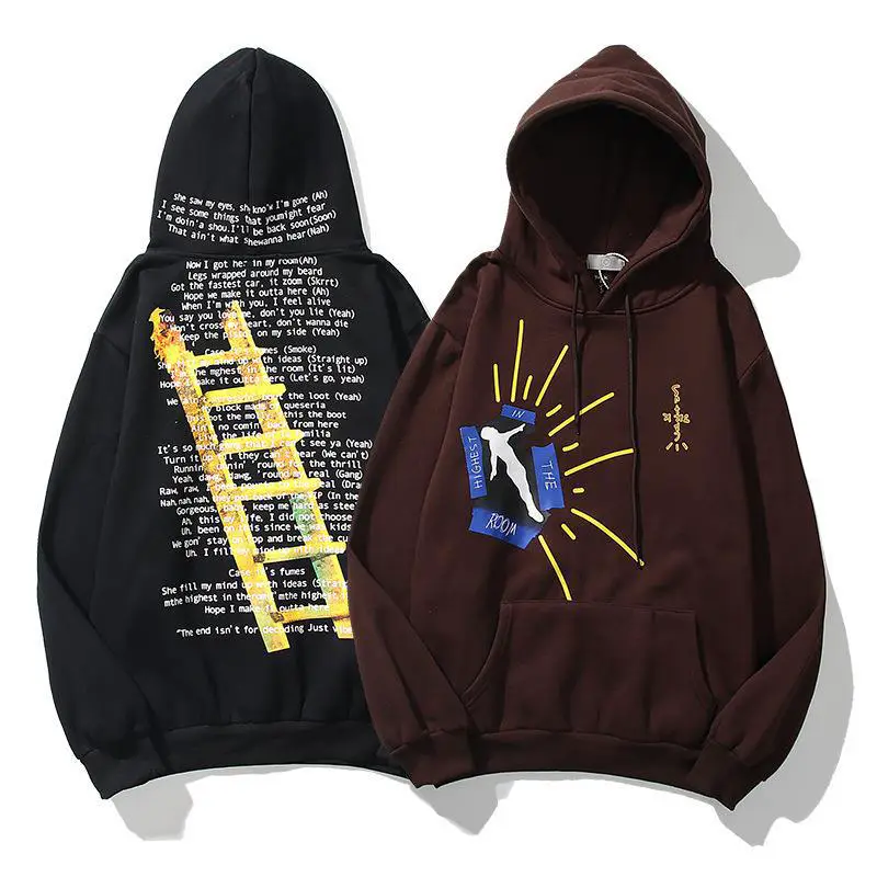Cotton Travis Scott men's and women's same concert graffiti letter hoodie hoodie European and American hip hop jacket
