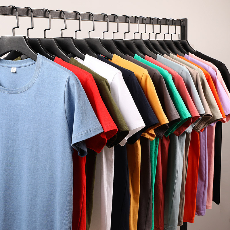 Summer 180g cotton short sleeve loose sports short sleeve solid color couples T-shirt round neck short sleeve wholesale printable logo