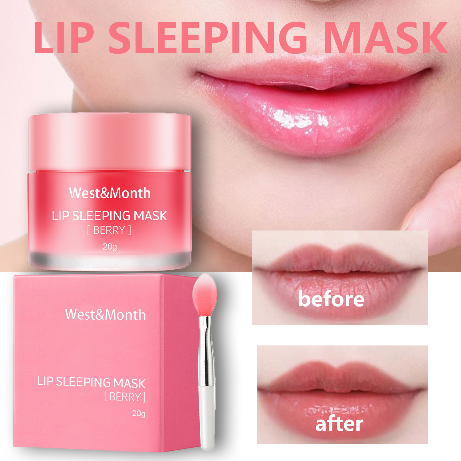 West Month Jelly Lip Mask Locks in Moisture, Softens and Cares for the Lip Skin, Gentle and Soothing, Refreshing Lip Mask