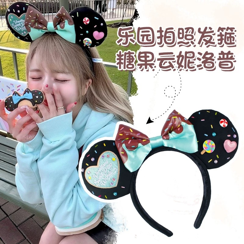 Cute Mickey Bow Headband Women's New Dessert Love Face Wash Headband Holiday Performance Photo Princess Headwear