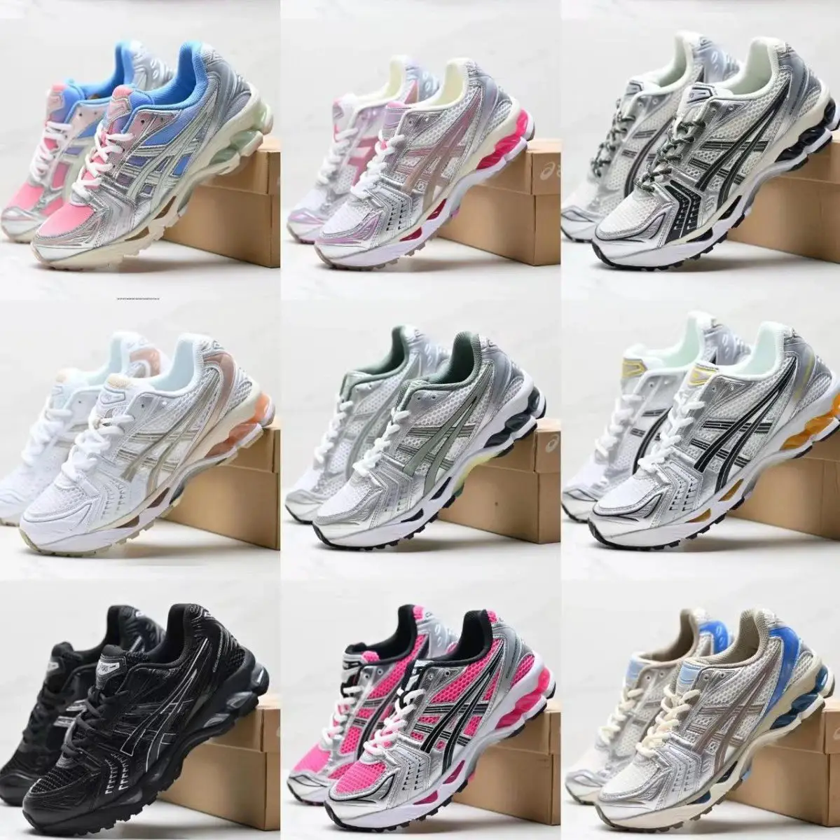 Putian Shoes Arthur Gel-Kayano 14 Mesh Fabric Comfortable and Versatile Wear-Resistant Breathable Low-Top Running Shoes for Men and Women