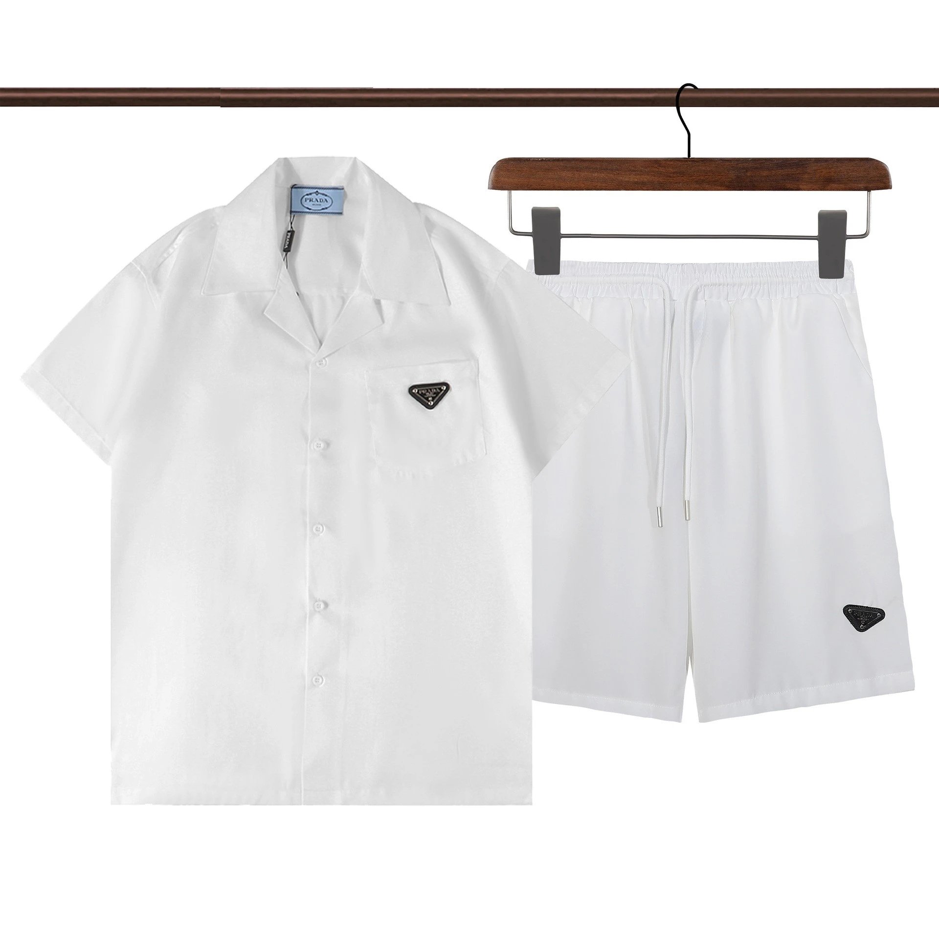 Prada White Shirt and Shorts Set