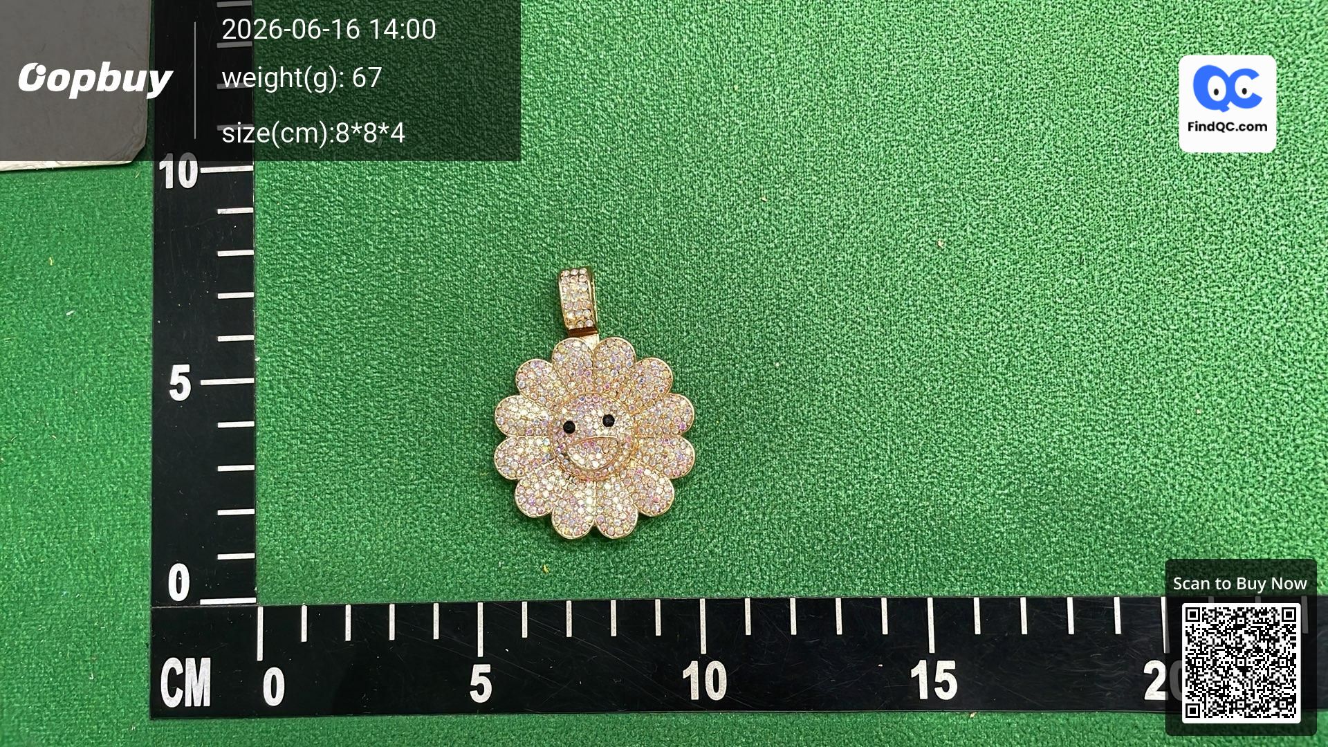 Hip-Hop Rotatable Sunflower Diamond Pendant Necklace Men's New Accessories Takashii Flower Hiphop Jewelry QC