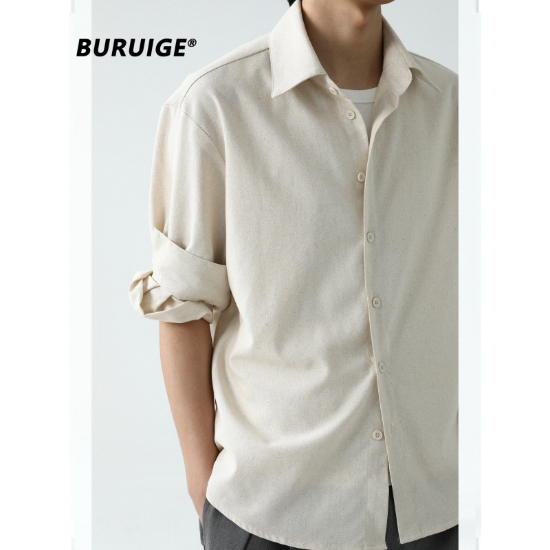 Old Money New Wealth Linen Shirt, Stylish Rolled-Up Sleeves, Blended Short-Sleeve Summer Korean-Style Relaxed Casual Shirt, Men's Fashion Trend