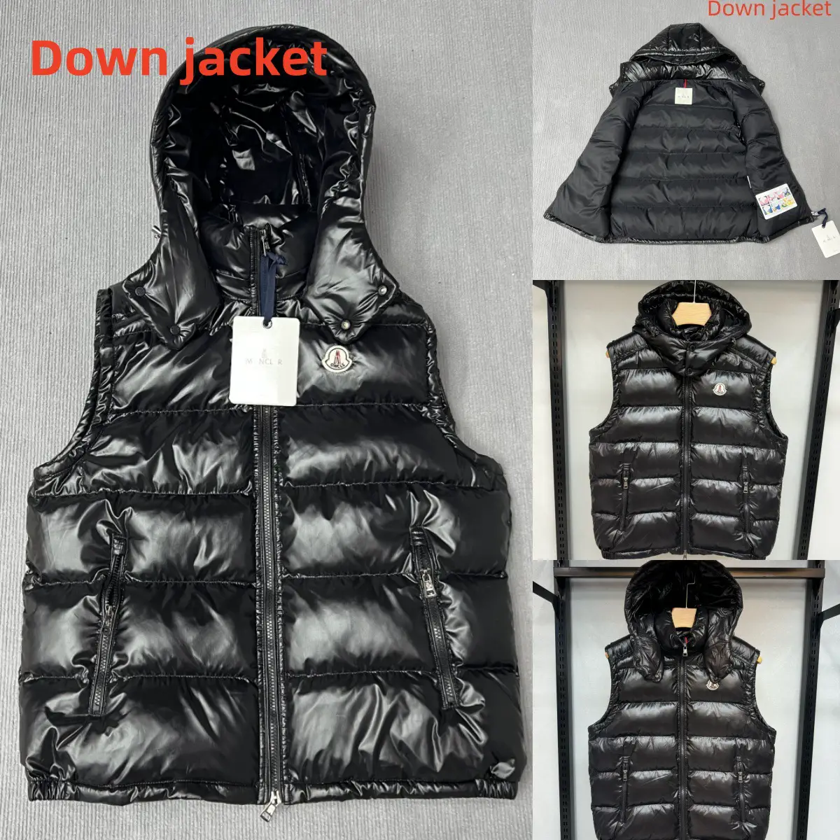 Moncler Black Hooded Down Vest