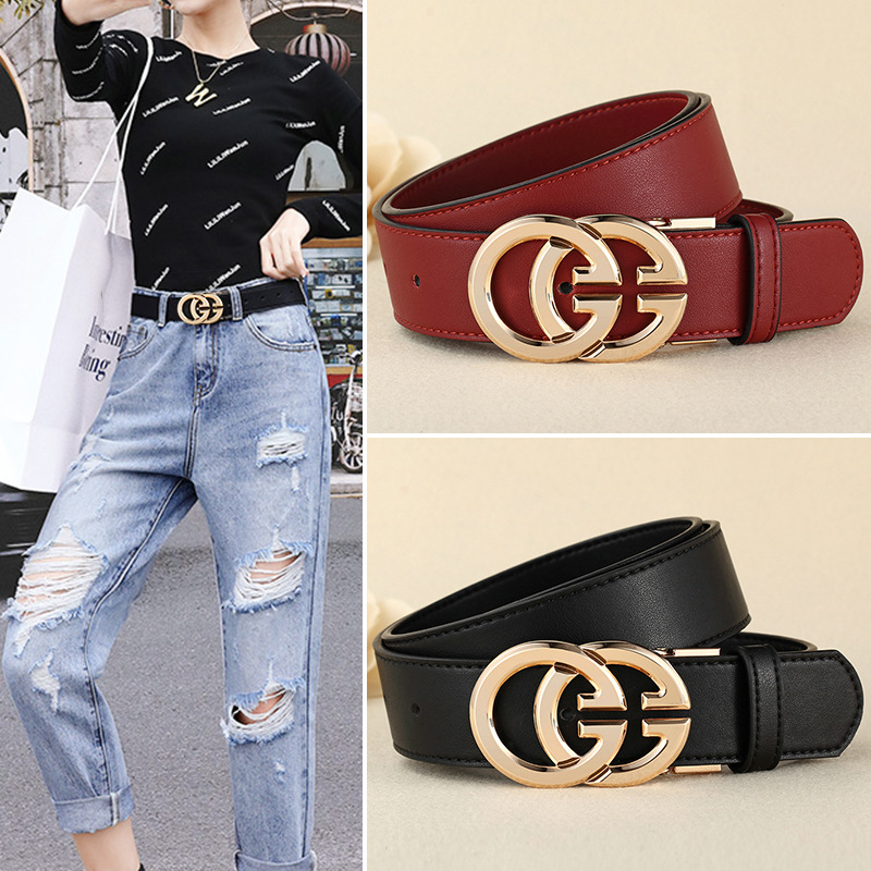 Korean-Style Fashion Versatile Belt for Women, Genuine Soft Leather, Simple Jeans Belt, Trendy Ins-Style Decoration with a High-End Feel