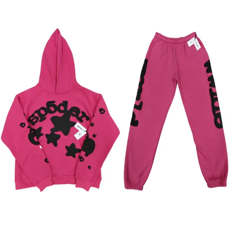Cross-border foreign trade hoodie sweatpants high street Young Thug same Sp5der sweatshirt sweatpants set in stock