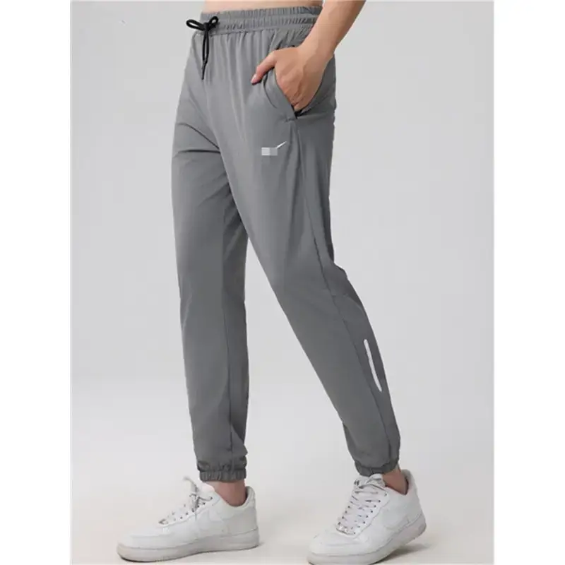 Men's Trousers Ice Silk Stretch Trousers Breathable Leggings Sports Training Dry Trousers Sports Running Woven Sports Pants Casual
