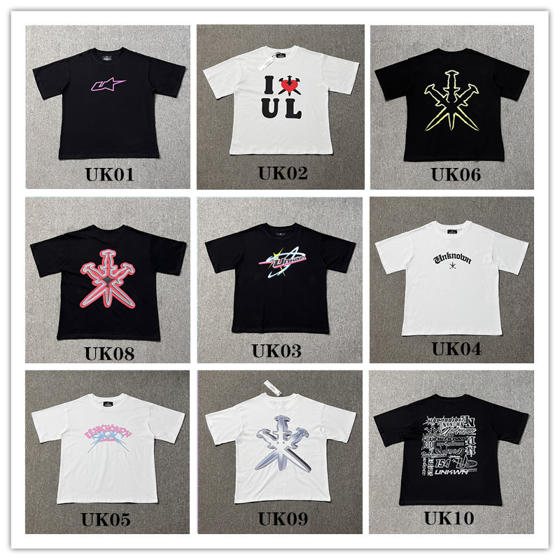 Unknown British Niche Three-Dimensional Three-Sword Letter Printed Short-Sleeved T-Shirt Street Hip-Hop Trendy High Street Short-Sleeved T-Shirt