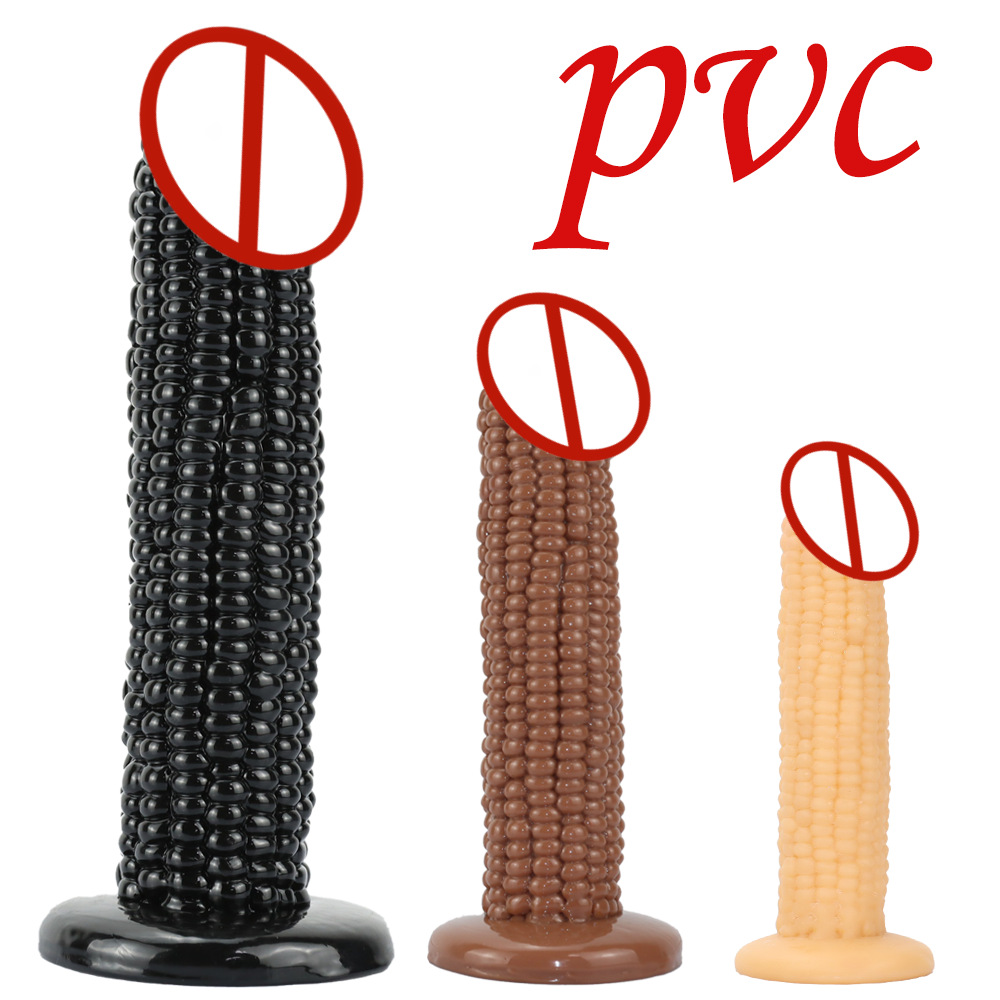 Three-Size Corn Cob-Shaped Artificial Dildo with Soft Texture for Men and Women, Anal Plug with Fruit Shape, Eggless, Deep Penetration, Large Flesh-Like Dildo