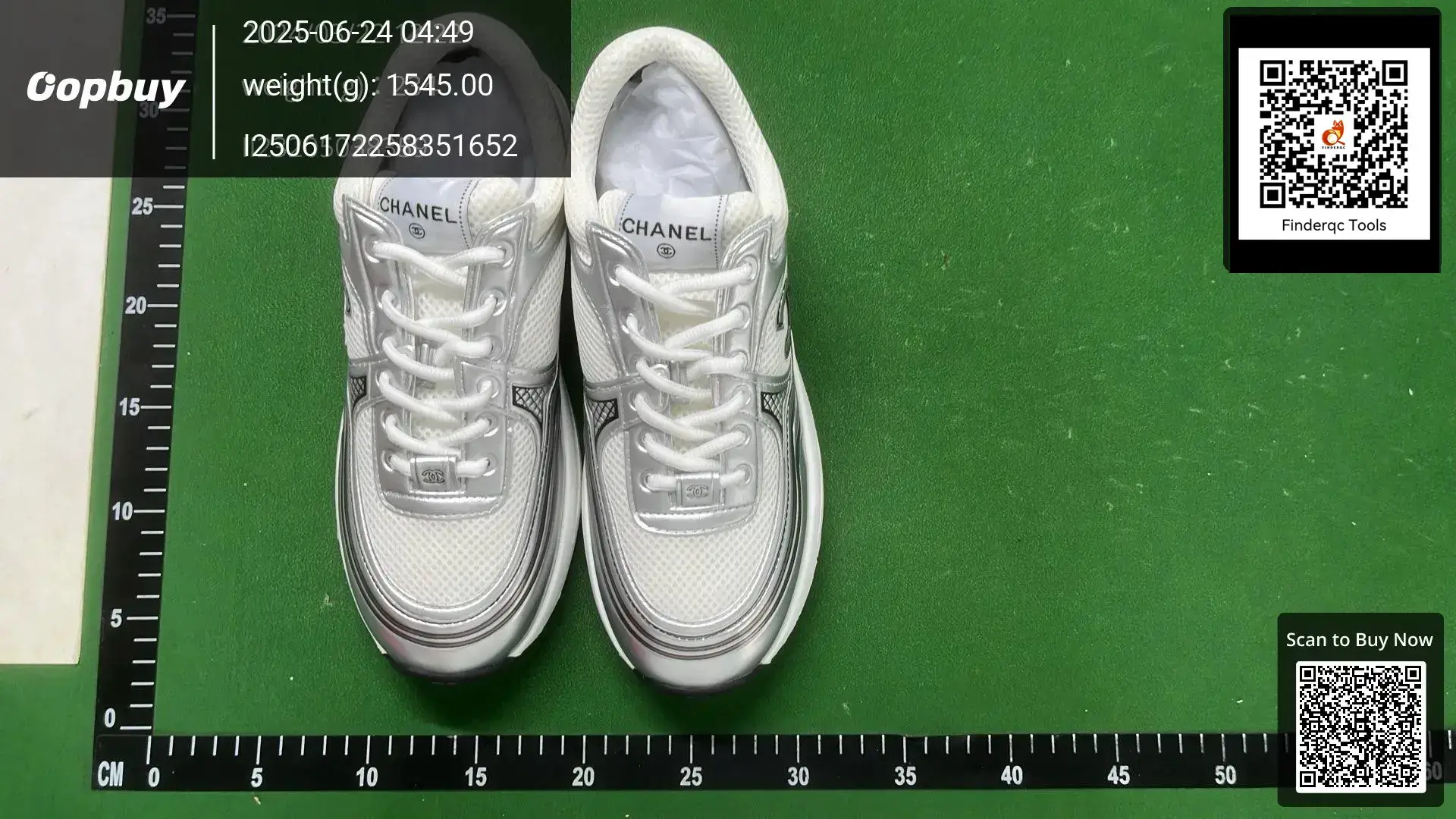 Chanel sneakers white silver