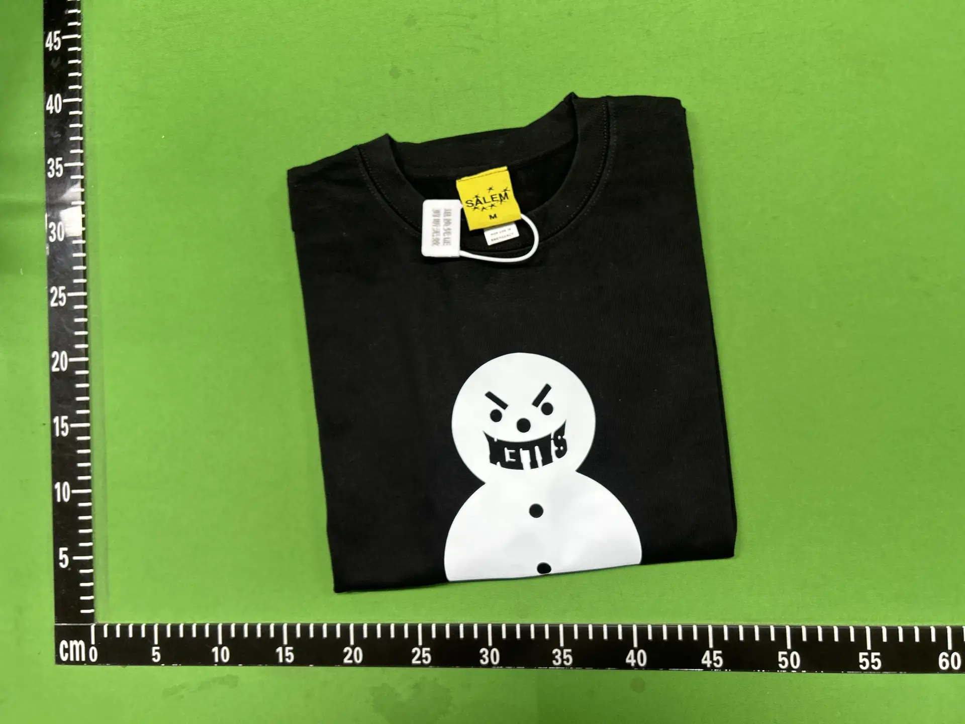 Salem Dirty Snowman American retro heavyweight short sleeved college style music peripheral T-shirt