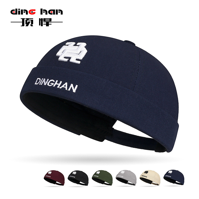Four Seasons New Embroidered DINGHAN Letters Artistic Land Master Hat Men's and Women's Hip Hop Solid Color Tang Hat Cross Border