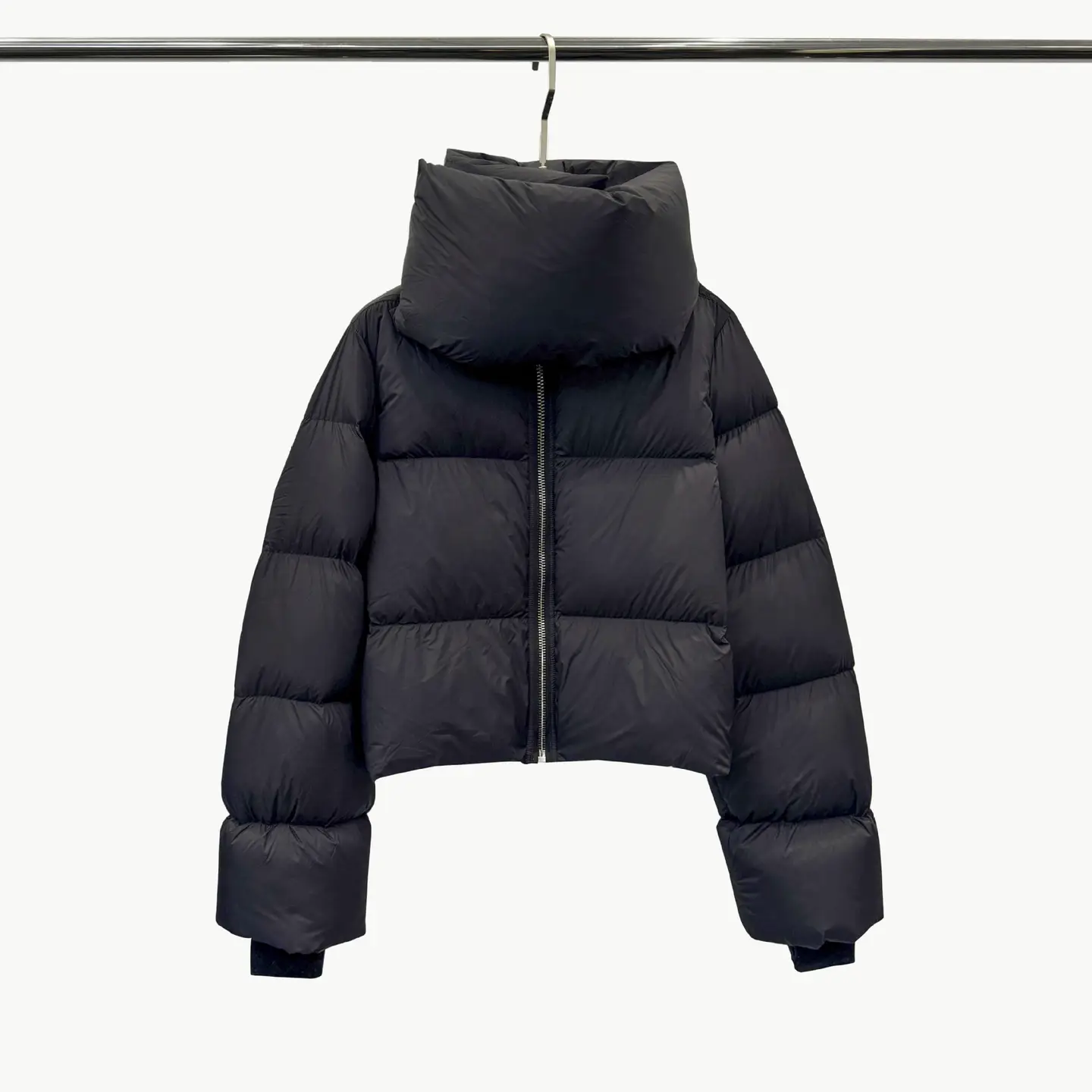Dark Ro Style Mainline Scarf Jacket Autumn and Winter High-Neck Color-Blocked Unisex Thickened White Goose down down Jacket Zipper Coat