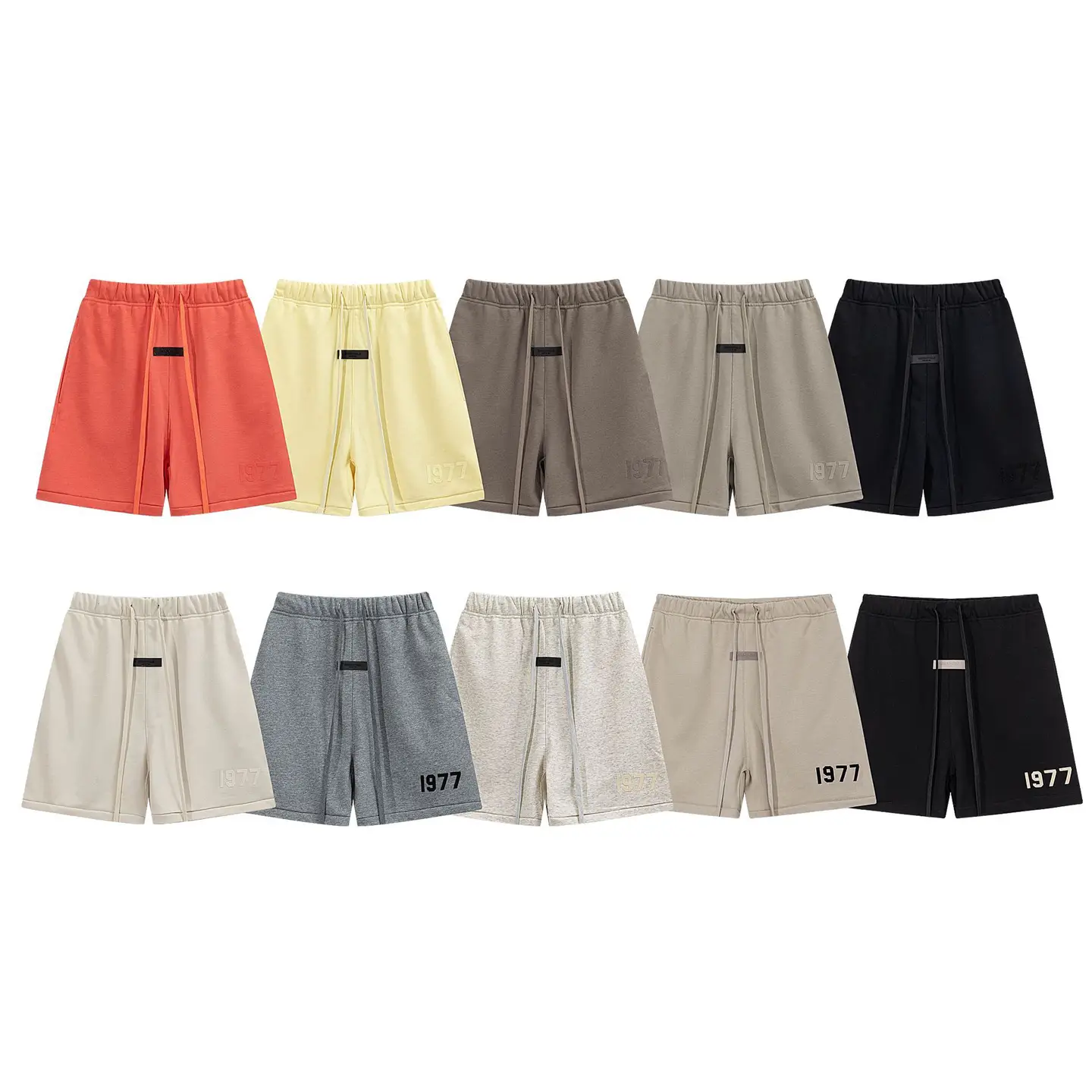2025 Spring/Summer New Fog Double Line Flocking 1977 Casual Loose Shorts Unisex Wholesale