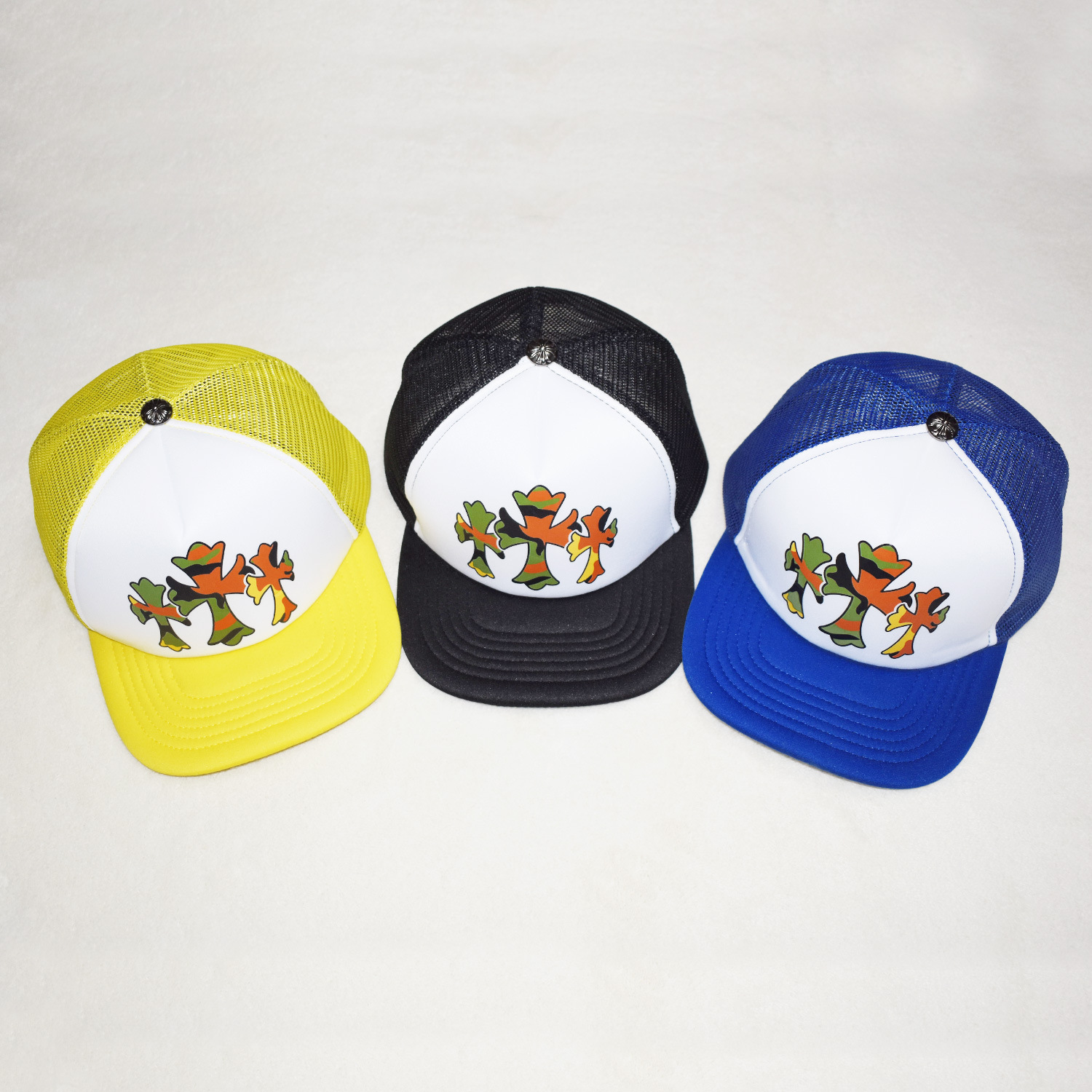 European and American Trendy Baseball Cap Chrome Silver Heart Heart Cross Medal Large Brim Sun Hat for Men and Women