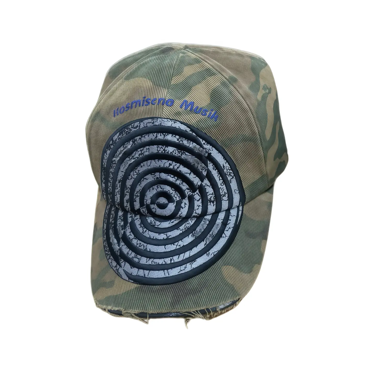 (in Stock) - 537Cute Embroidered Distressed Camo Swirl Cap