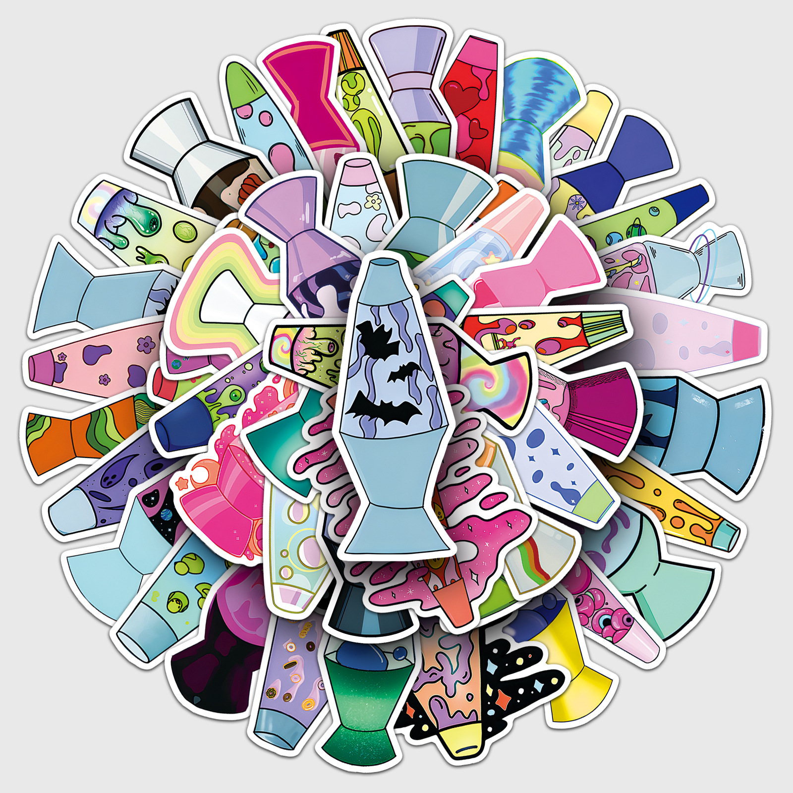 50 pieces of lava lamp graffiti stickers personalized cross-border creative hot selling cool decorative mobile phone case water cup skateboard stickers
