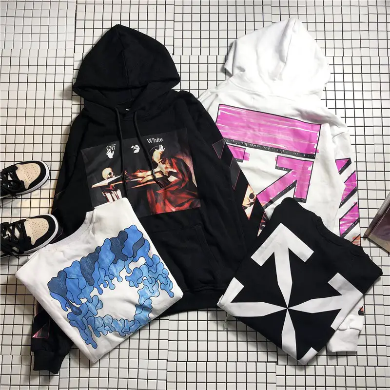 Autumn Cheap Classic Arrow Geometric Stripe Zebra Stripe Skull Crew Neck Thin Couple Loose Sweatshirt in Various Styles