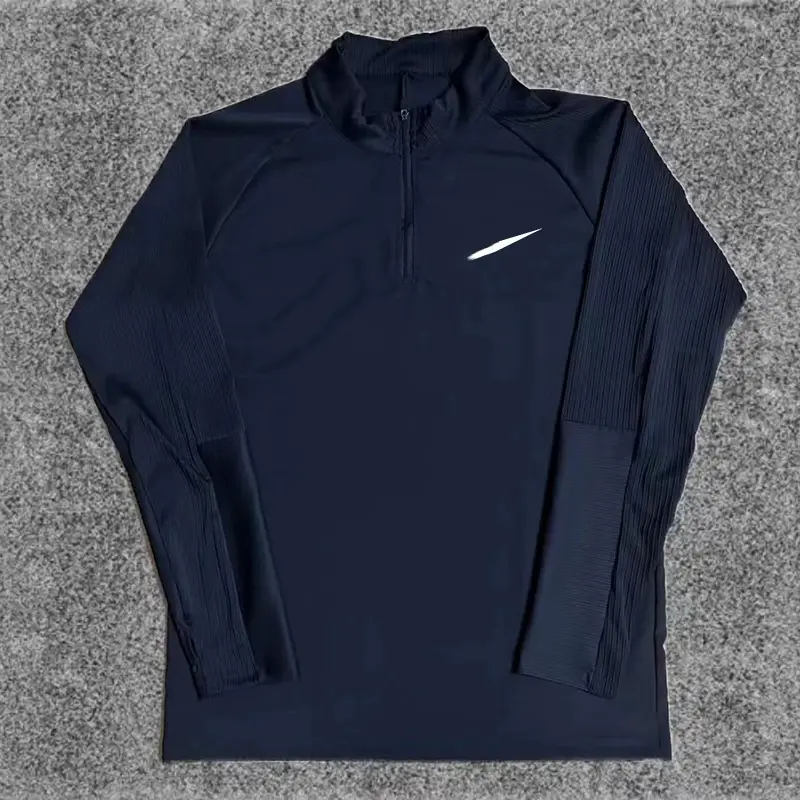 New Sports Student Training Half-Zip Spring and Autumn Training Clothing Long-Sleeved Sports Training Running Top Breathable Reflective Trend
