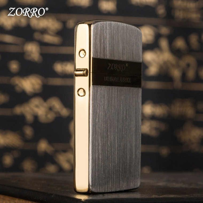 zorro zorro lighter ultra-thin creative retro grinding wheel simple personality kerosene lighter z610