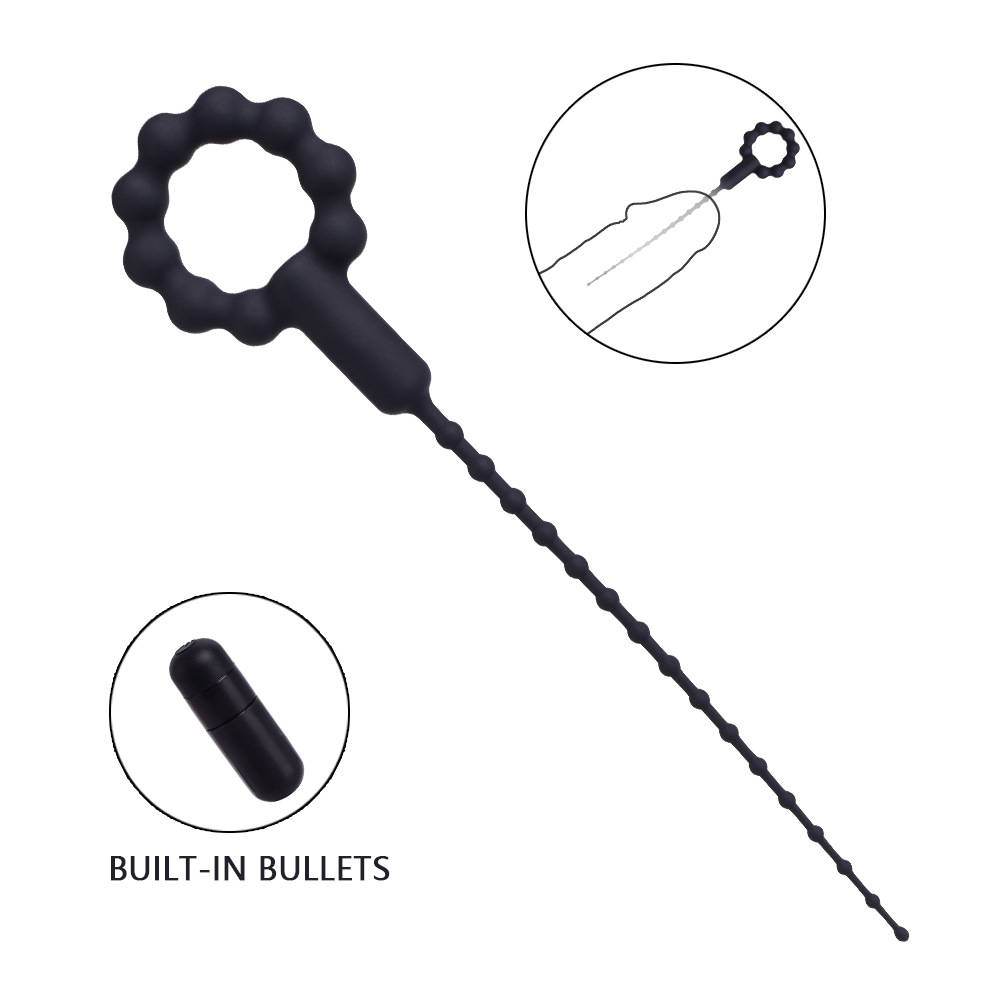Point male silicone horse eye stimulation vibration penis dilator urethra blocking adult alternative sex toys wholesale