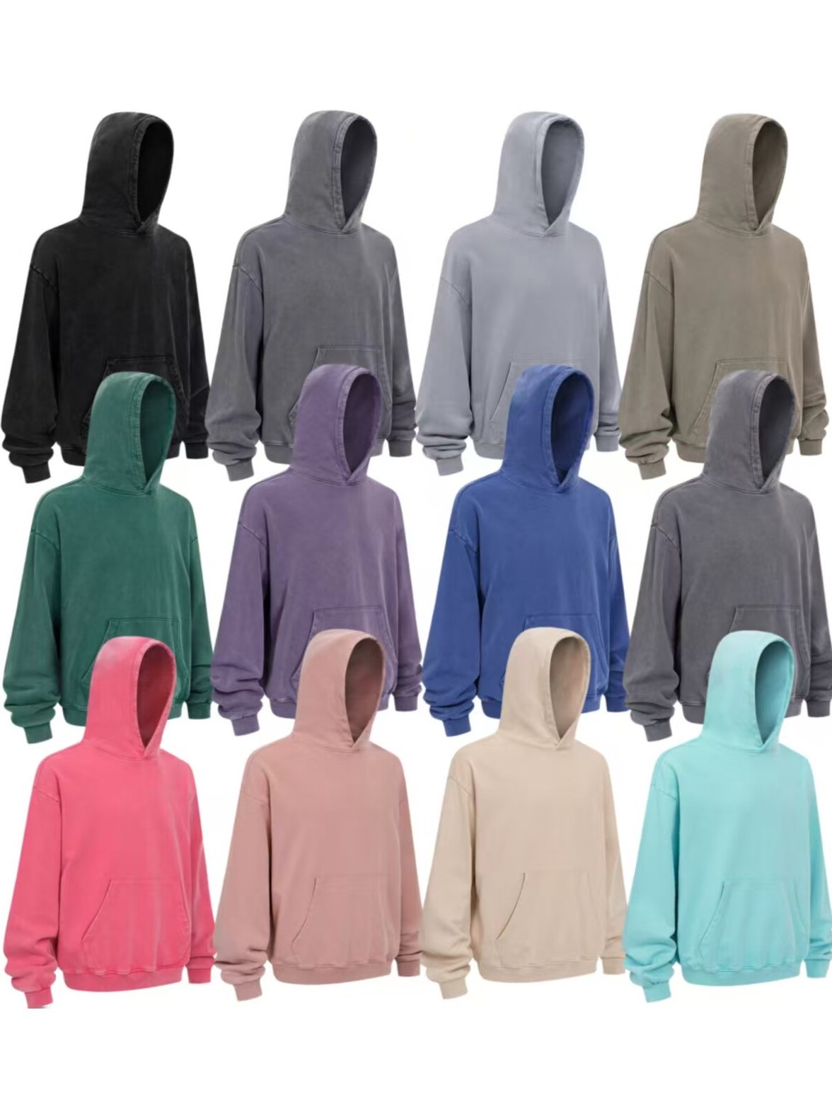 Ins American-Style Autumn 430g Heavy-Duty Vintage Distressed Hooded Sweatshirt Loose Fit Unisex Hip-Hop Hoodie Jacket Foto QC de TAOBAO na Qualit.ly