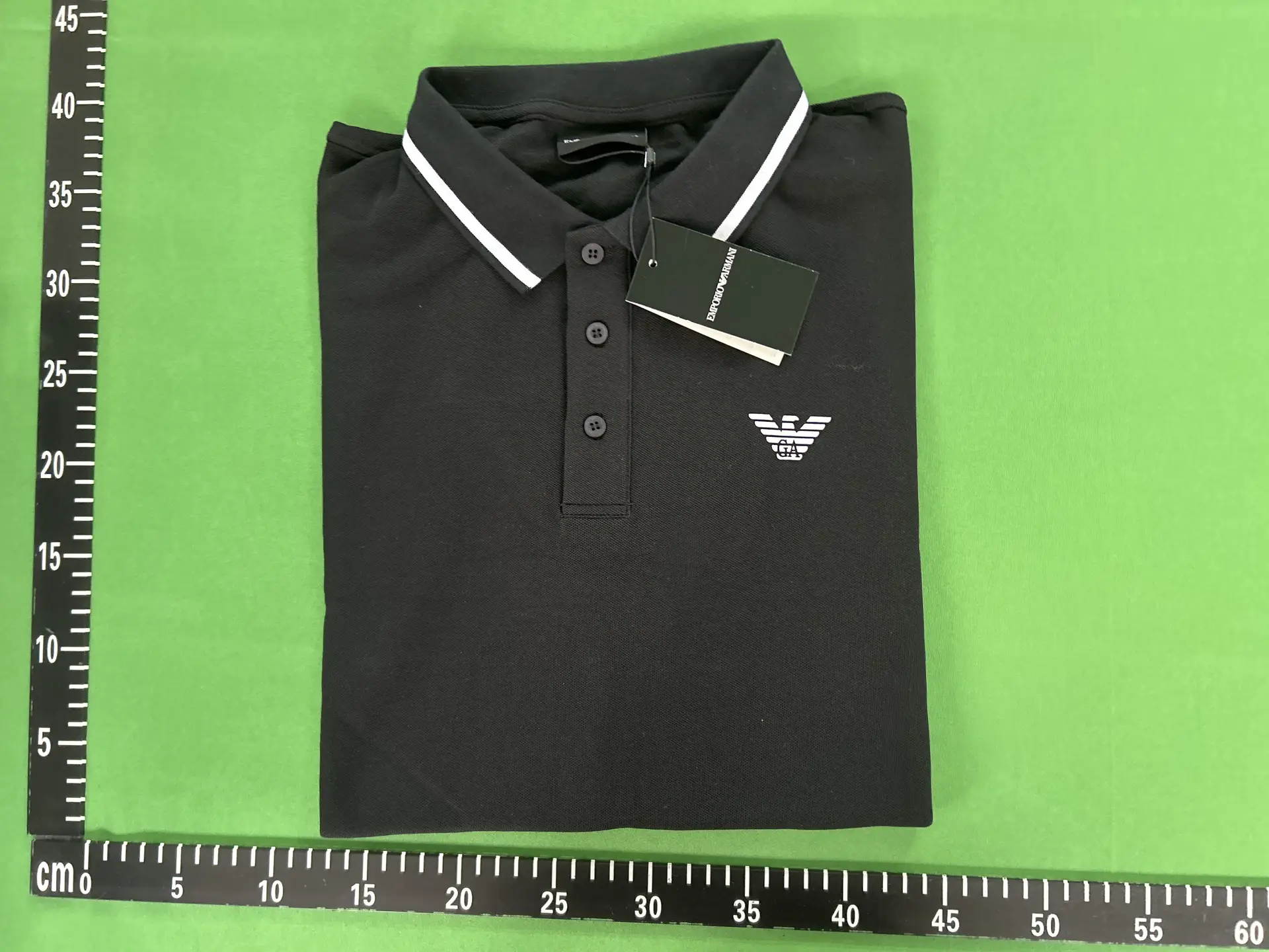 Left Side Black/White Striped Collar with Matching Buttons, Three-Color Turn-Down Collar Short Sleeve 22121644