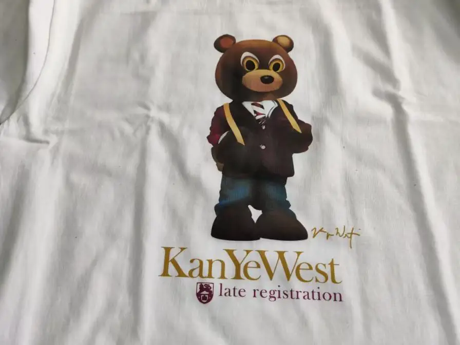 Kanyewest Kanye Dropout Bear Series Trendy Brand High Street Yapi Style Cityboy Heavy Hip Hop Short Sleeve T-shirt