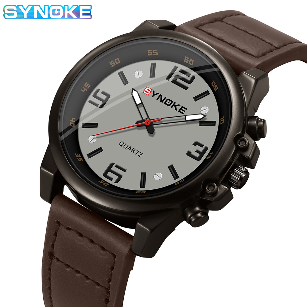 Factory Goods Synoke Large Screen Retro Watch Men's Quartz Watch Sports Retro Belt Alloy Watch