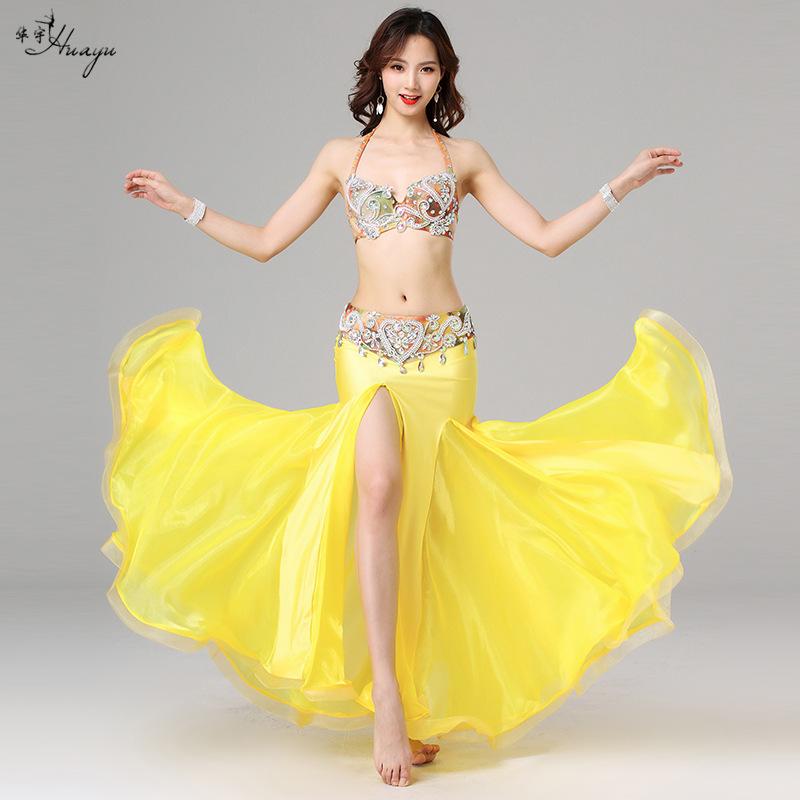Huayu Dance Indian Dance New Belly Dance Costume Sexy Handmade Beaded Bra Set Stage Performance