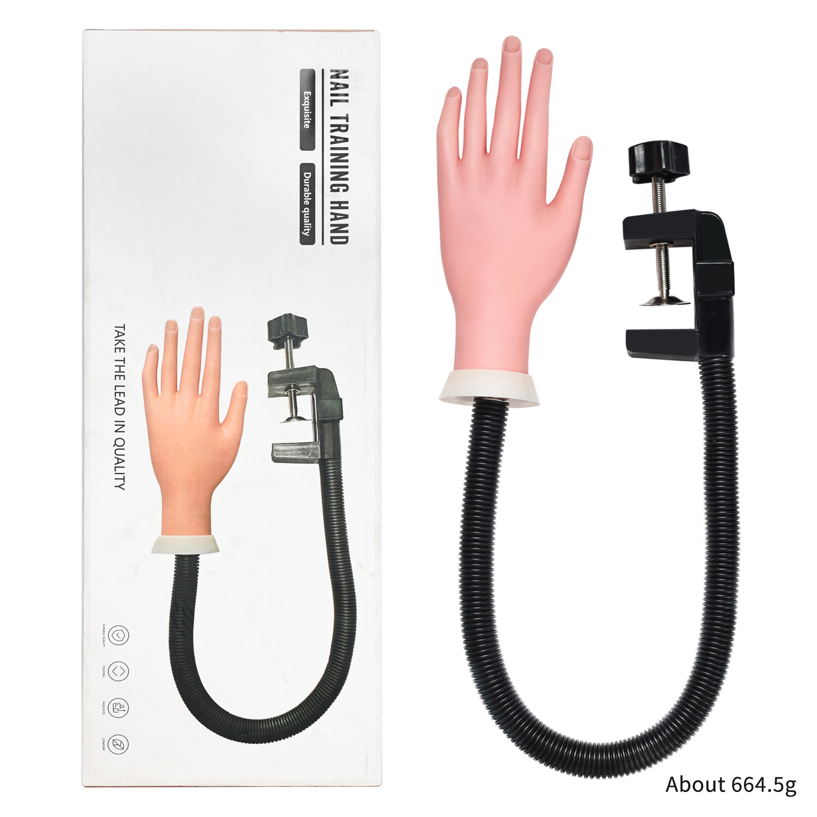 Cross-border source nail art with bracket prosthetic hand adjustable practice hand mold with arm display hand can be bent positioning