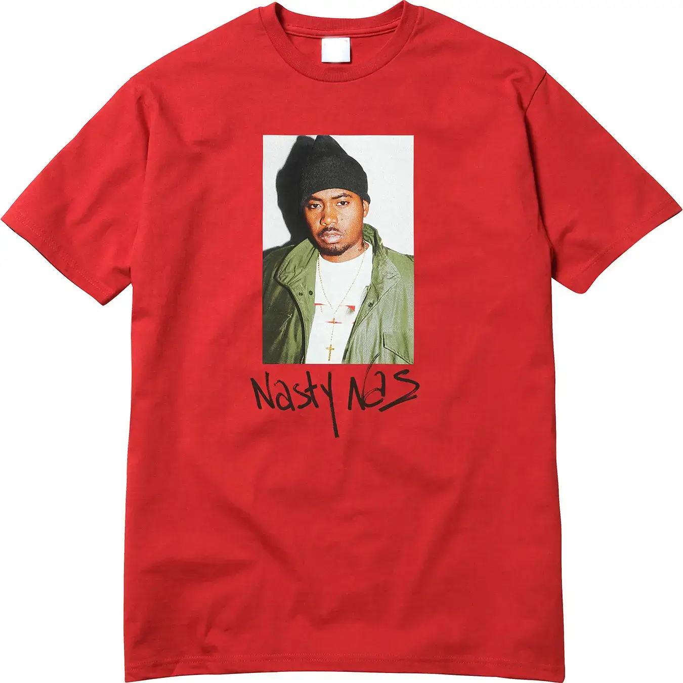 17Fw Nas Tee Black hip hop Rapper Character Photo Loose Men and Women Trendy Short Sleeve T-Shirt Couple