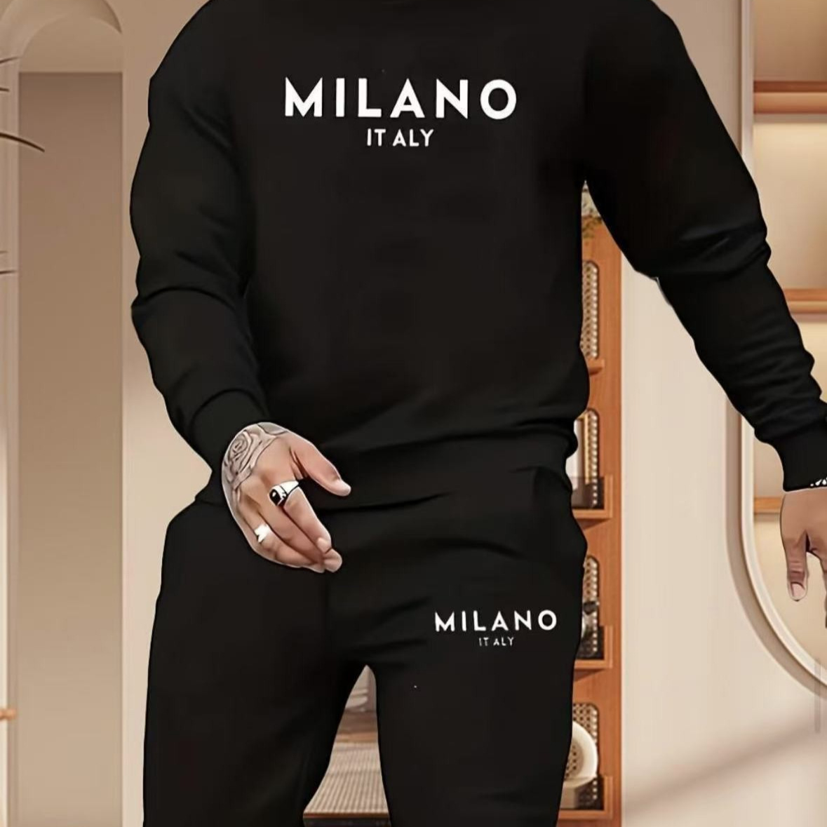 Cross-Border Amazon Hot-Selling Sweatshirt and Sweatpants Two-Piece Set for Men and Women Casual Velvet Hoodie Suit Foreign Trade Wholesale Printing