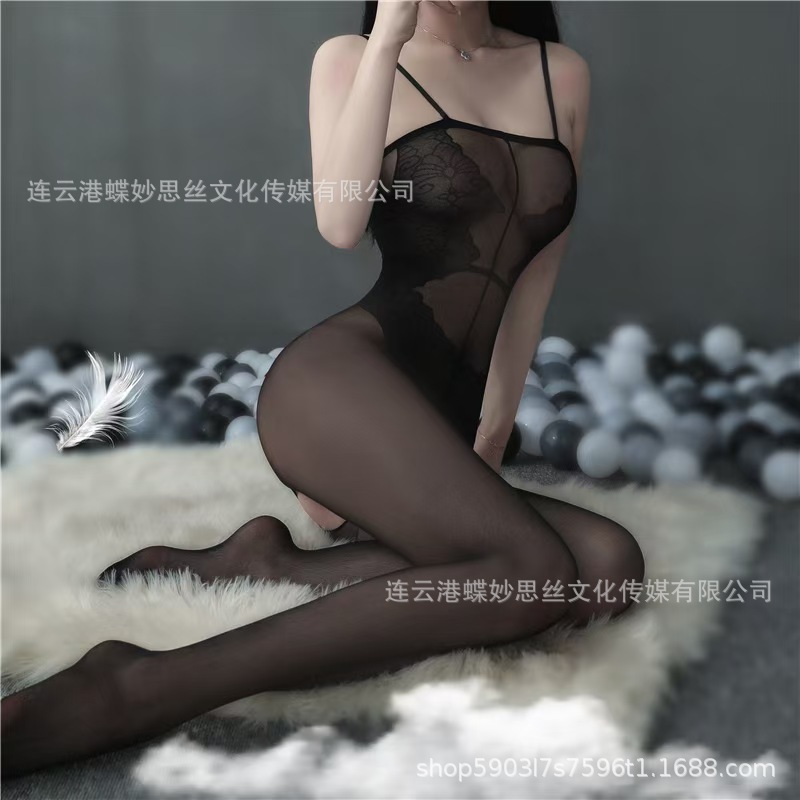 DMSS Sexy and Fun Siaman Mesh Passion Bed Temptation Crotch-free Transparent Hollow-out WY042