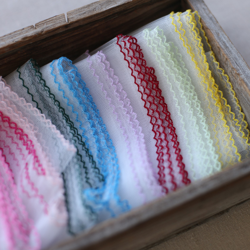 5CM wide white mesh dog tooth flower edge shell trim lace accessories Lolita hair band decorative edge