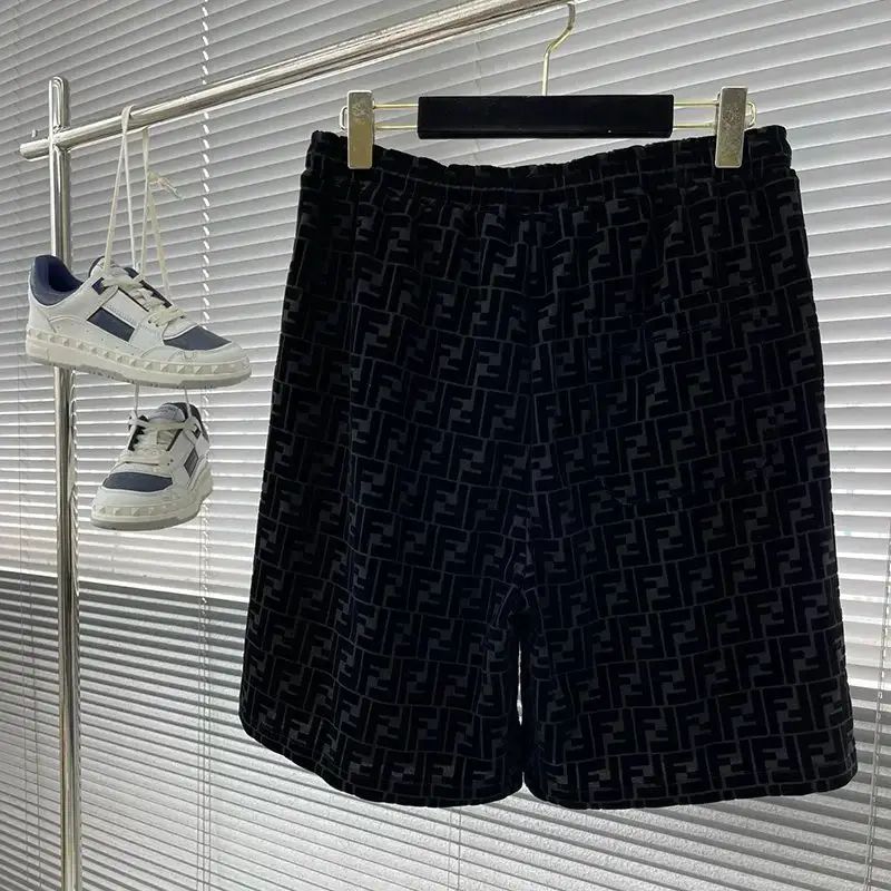 Jackson Wang Style Ff Jacquard Shorts Summer Men's Loose Five-Point Shorts Beach Shorts Casual 2025 Trend