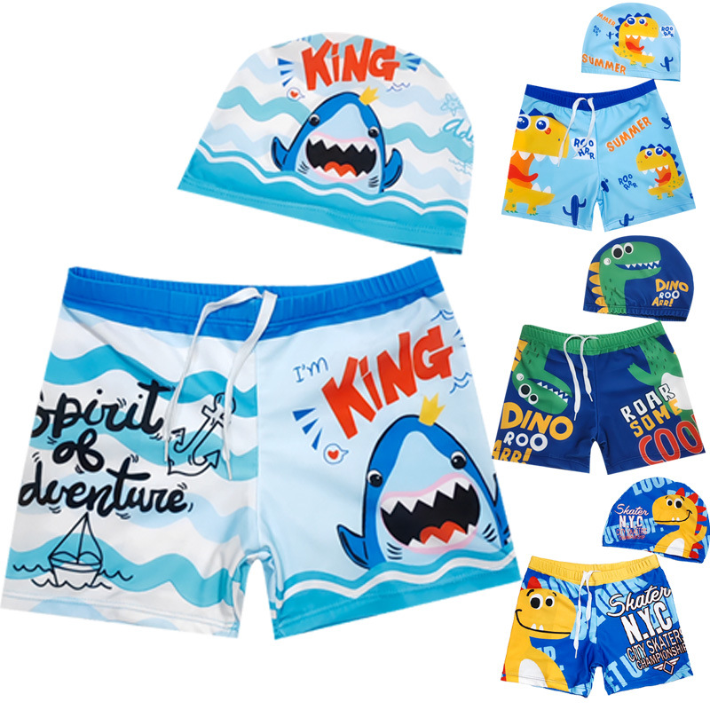 Children's Swimming Trunks Cartoon Boxer Swimsuit Quick-drying Little Boy Baby Big Boy Swimming Pool Beach Swimsuit