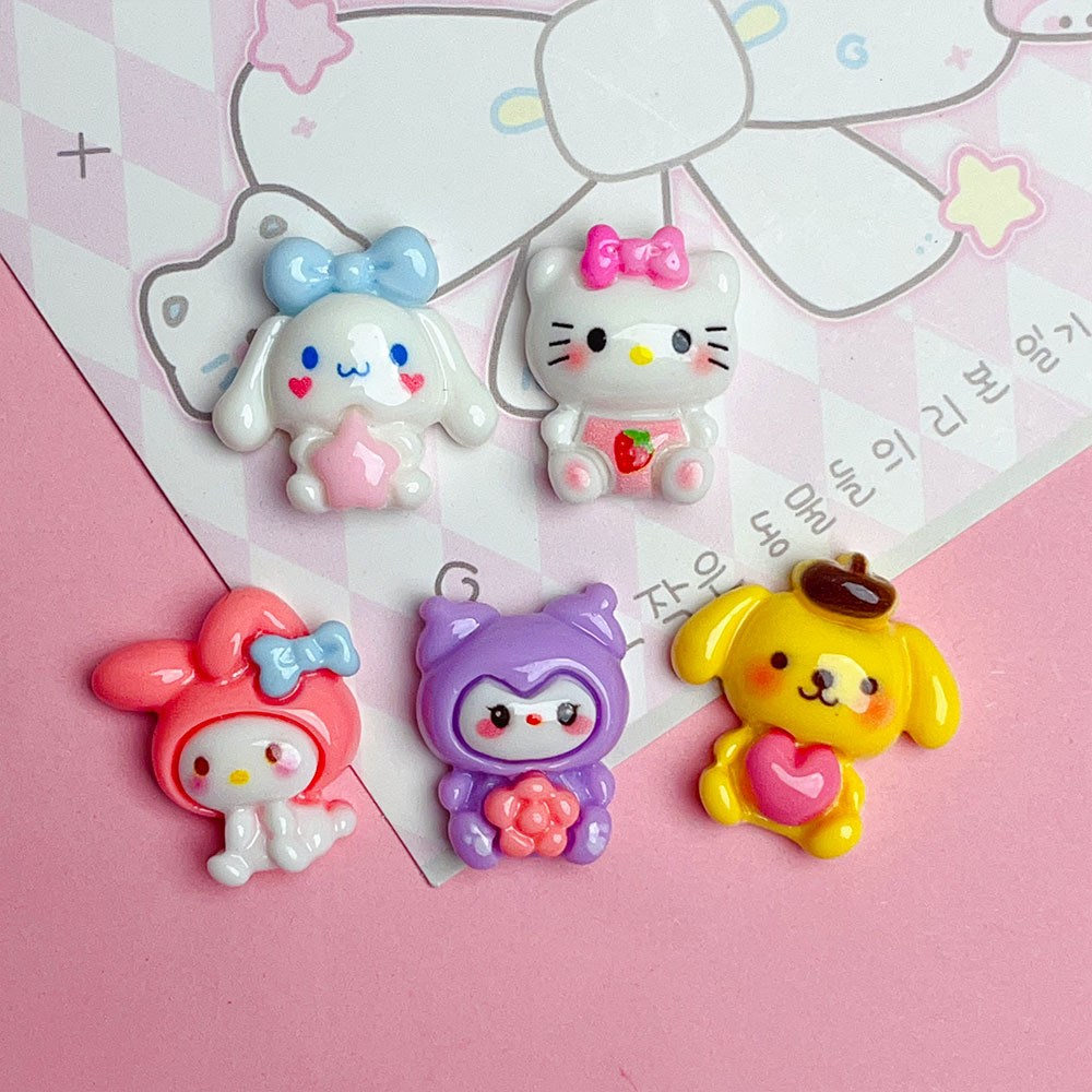 Sit in Kulomi Yugui Dog Kt Cat Cartoon Resin Accessories DIY Cream Glue Accessories Hairpin Head Rope Refrigerator Stickers