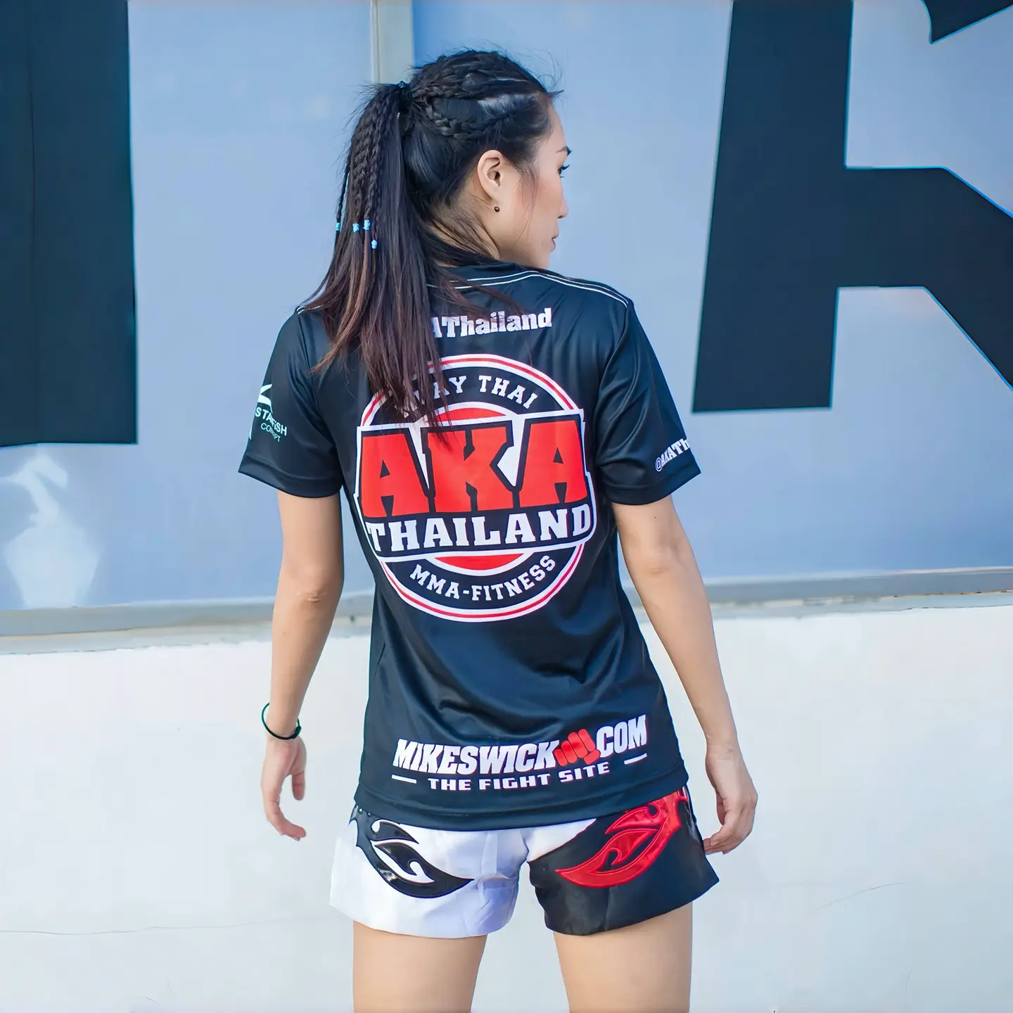 Thailand Aka Muay Thai Gym Quick-Drying Mesh Breathable Sports Short-Sleeved Shirt for Men and Women Fighting Sports Casual Half-Sleeve