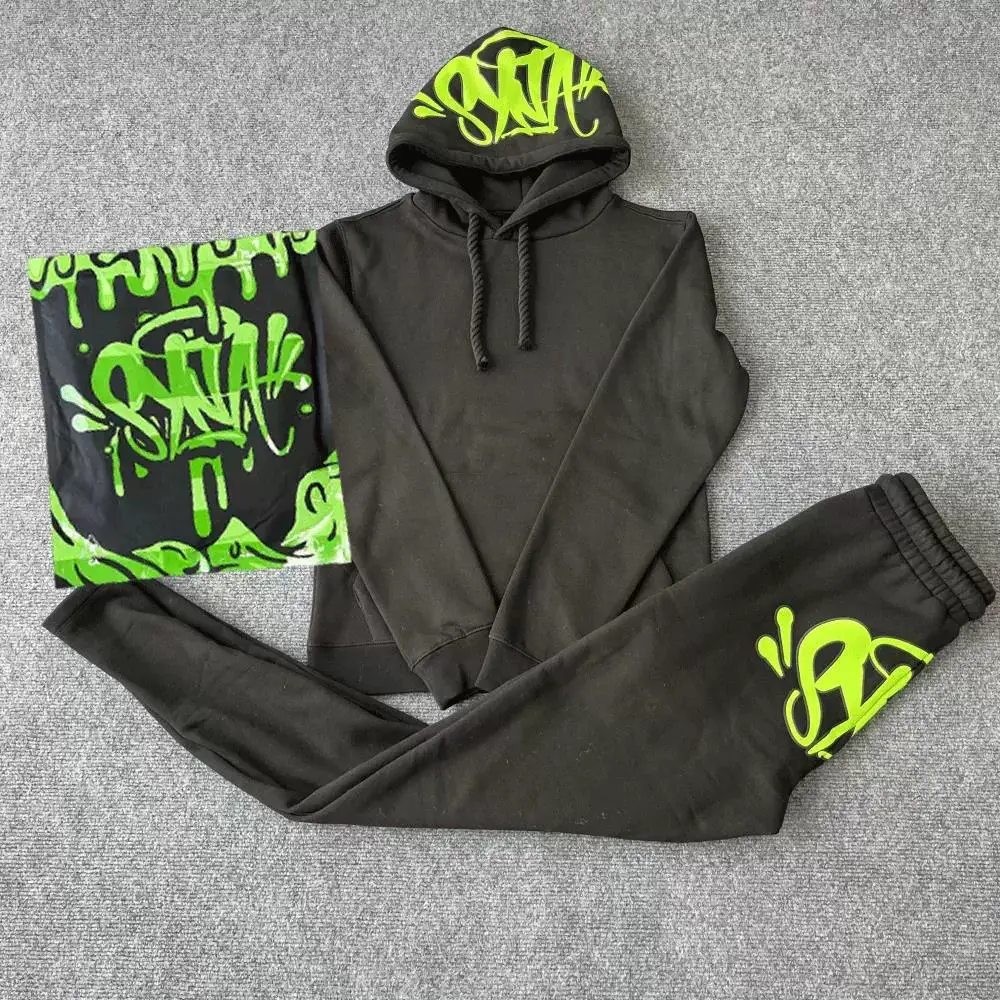 Synaworld Sweatshirt Sweatpants Two-Piece Y2k Letter Print Oversized Hoodie Sweatpants suit