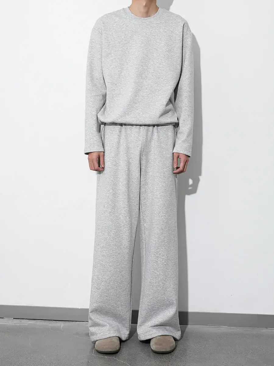 〔 Plus No Logo 〕25Aw「Soft and Misty Plush Loungewear」Warm Long Pants and Sweatshirt Set