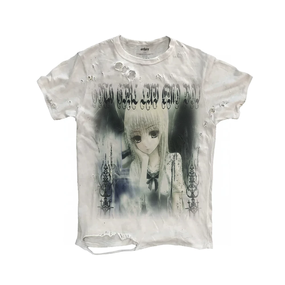 Prism Y2K Retro Atmosphere Subculture Yandere Girl Dark Japanese Style Unisex Short-Sleeve T-Shirt QC-foto van TAOBAO op Qualit.ly