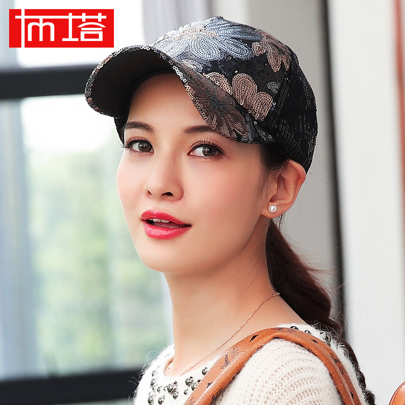 Buta Autumn Cap Women's Sequin Korean Baseball Cap Women's Trendy Sunscreen Hip-Hop Cap Sunshade Cap PT6018
