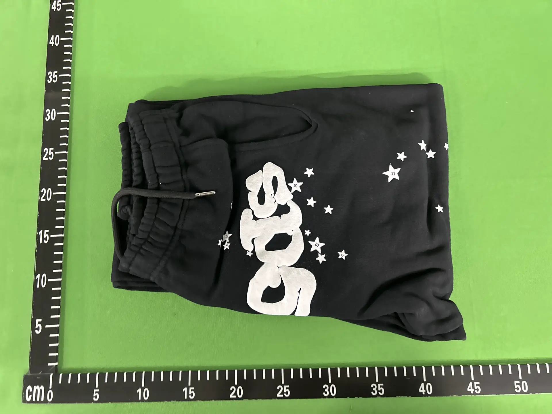 Black Sweatpants with White Star Print